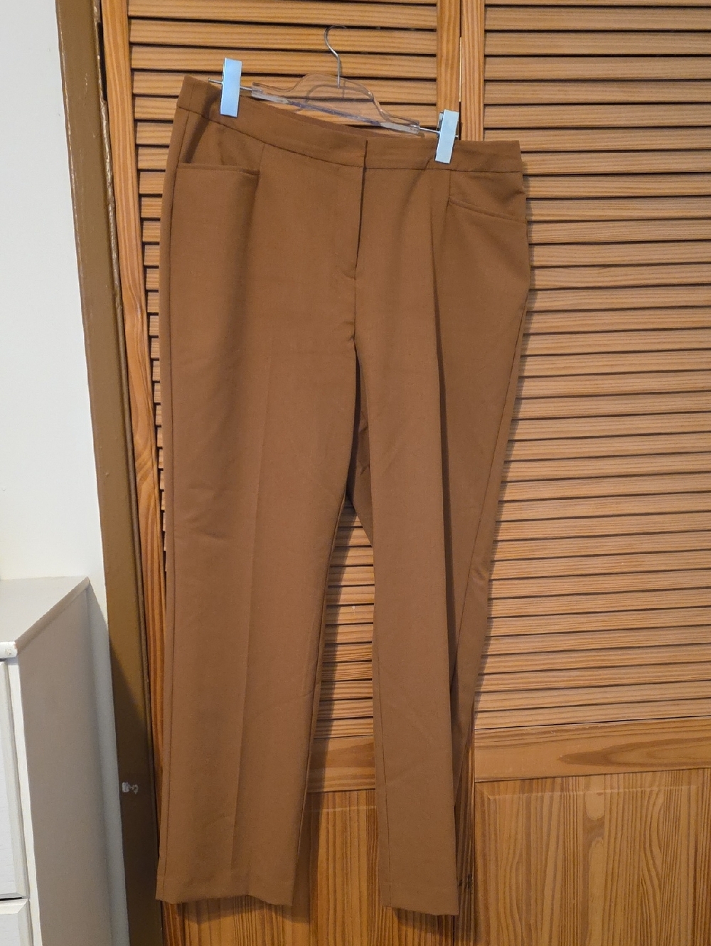 INC International Concepts Women's Tailored Trousers in Camel Brown